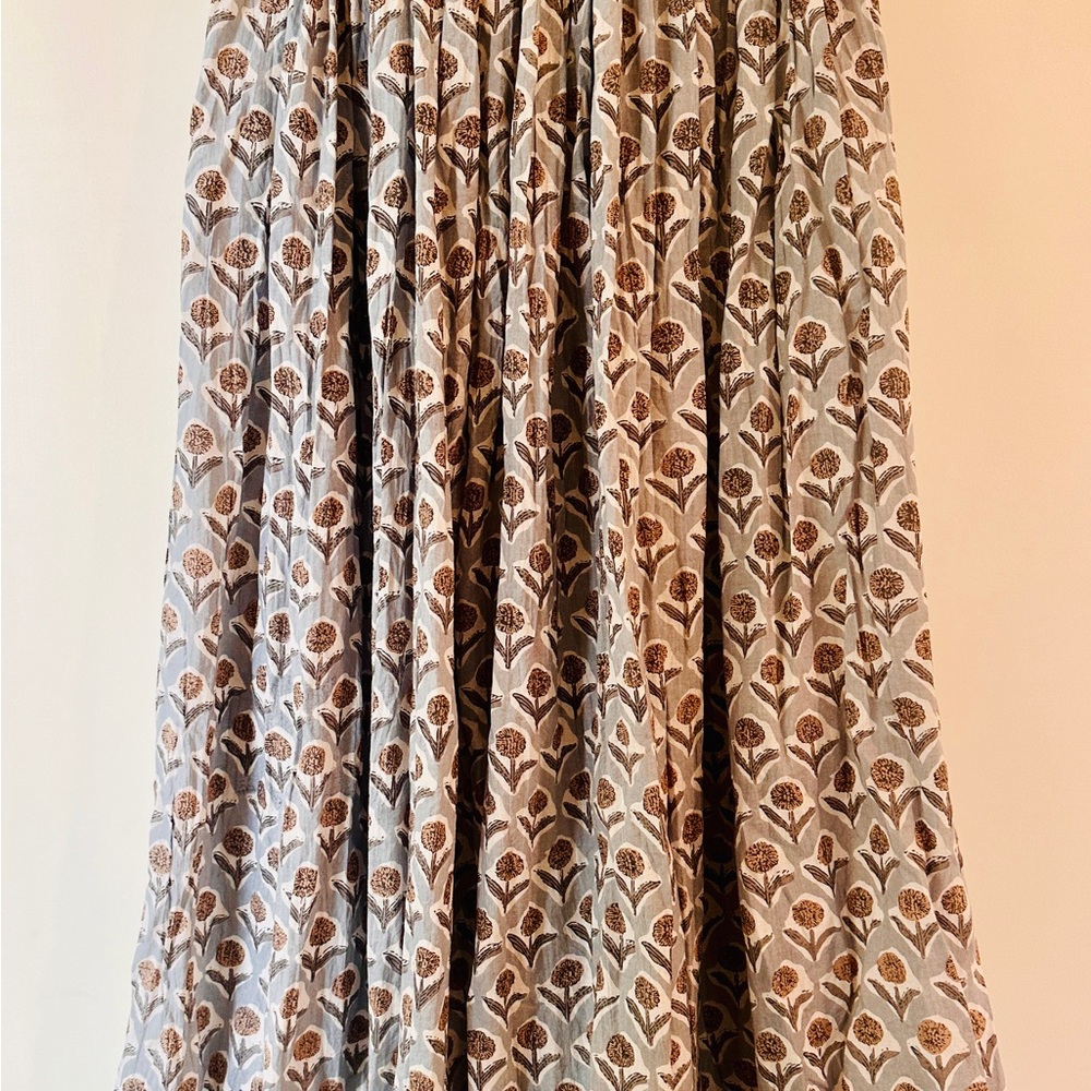 Floral Patterned Skirt in Beige and Brown